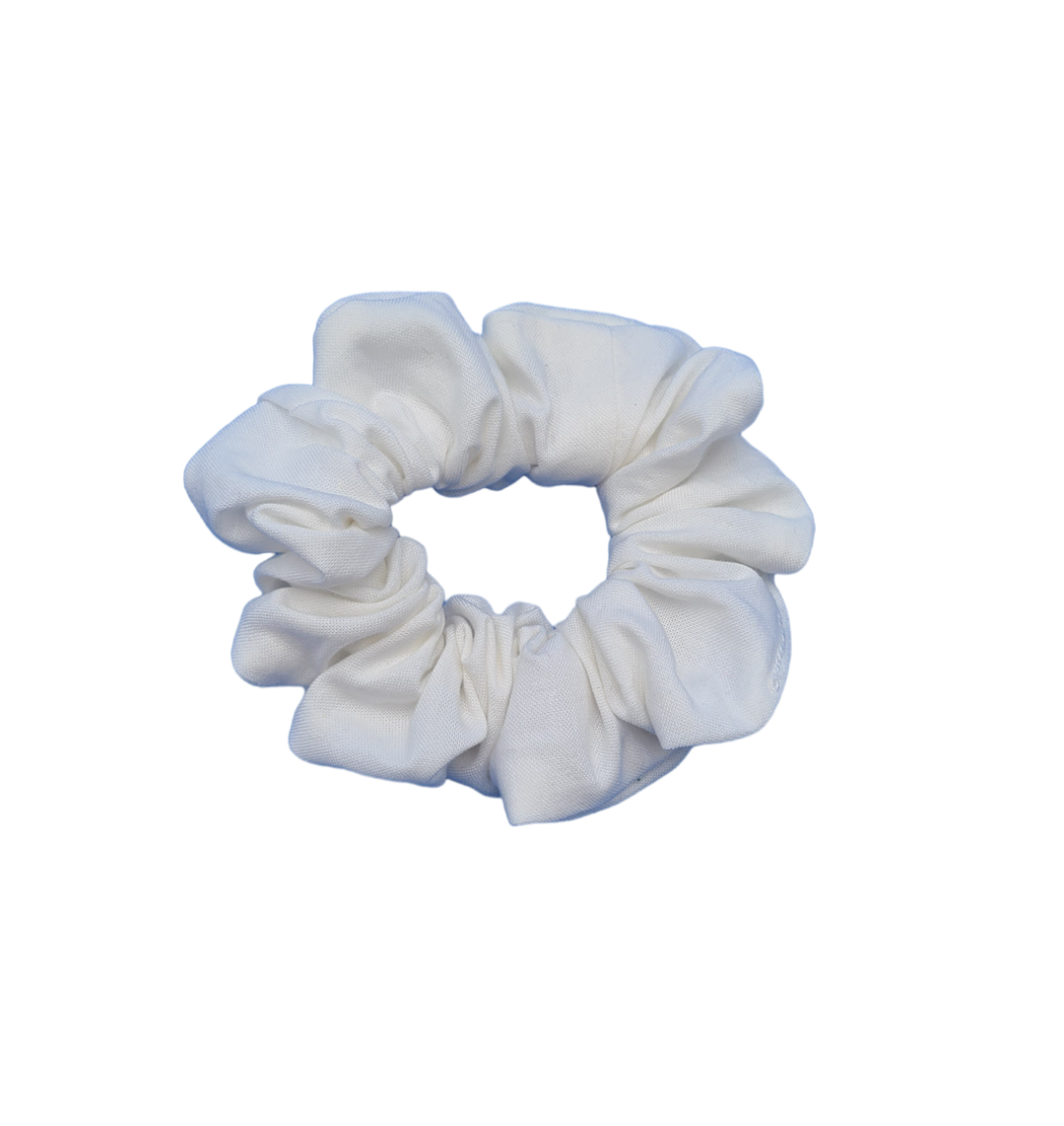 Snow - Medium Scrunchie - 100% Cotton