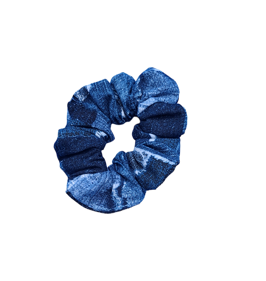 Denim Delight - Medium Scrunchie - 100% Cotton