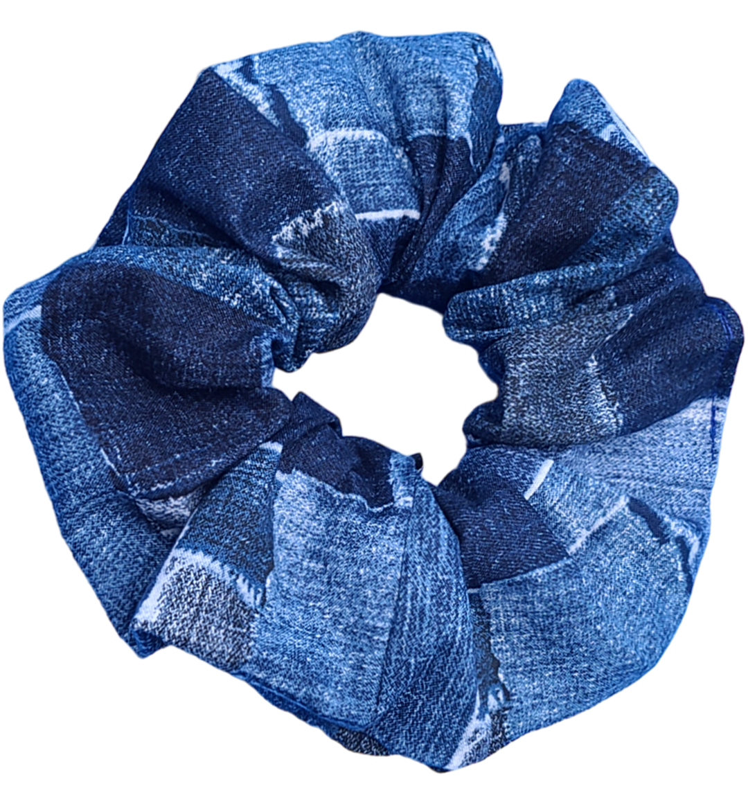 Denim Delight - XL Scrunchie - 100% Cotton