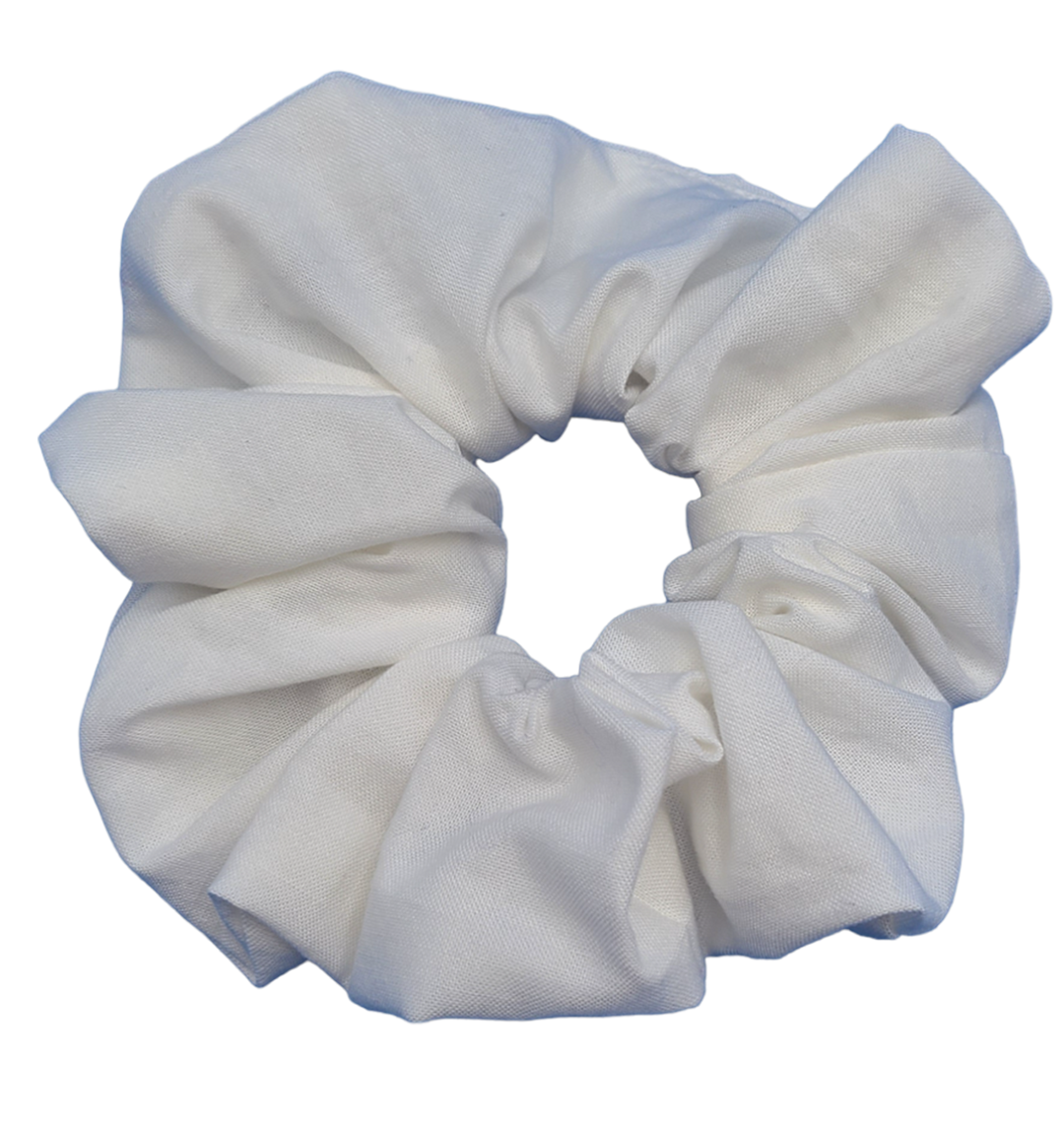 Snow - Large Scrunchie - 100% Cotton