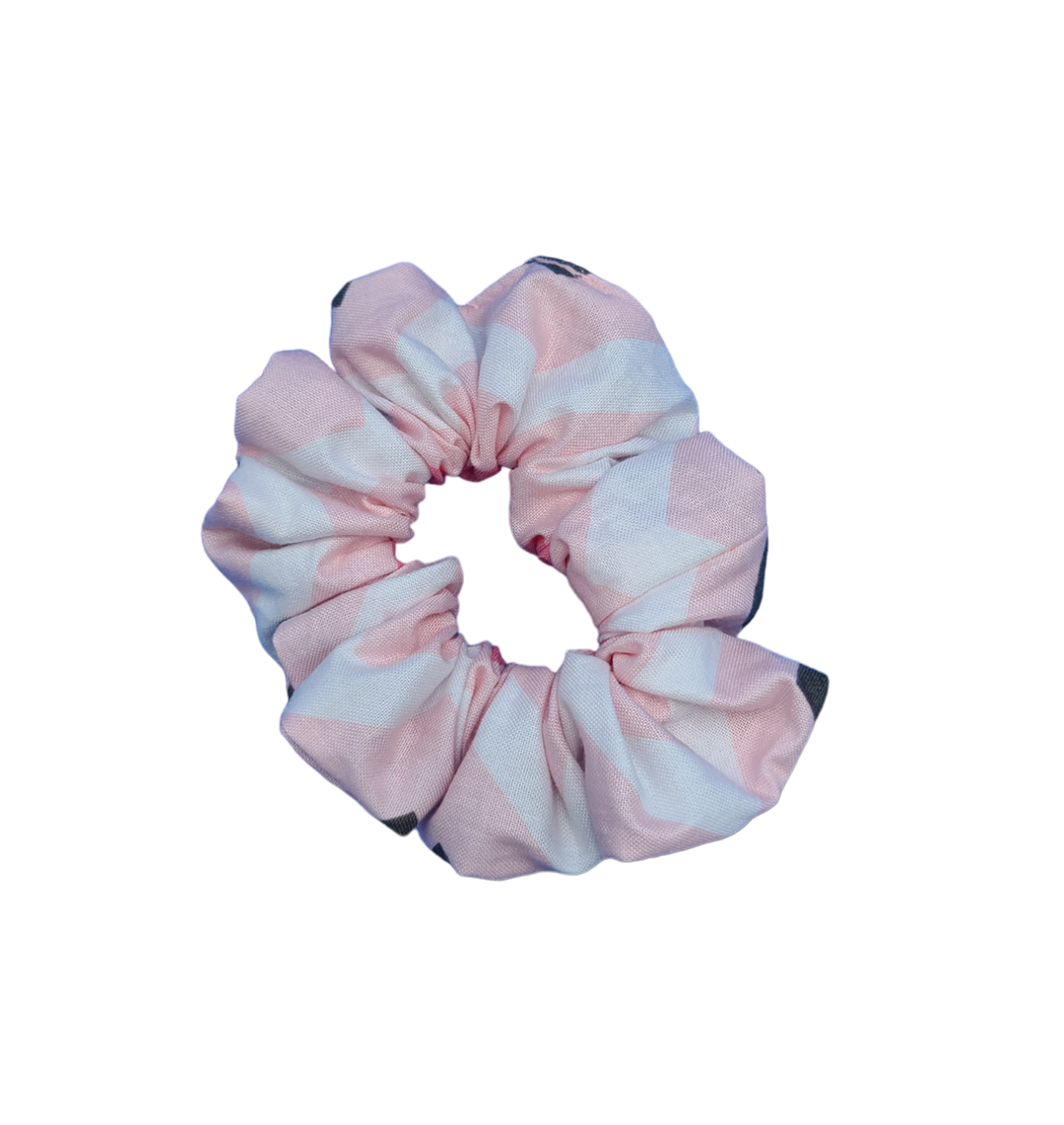 Strawberry Streaks - Medium Scrunchie - 100% Cotton - Limited Edition